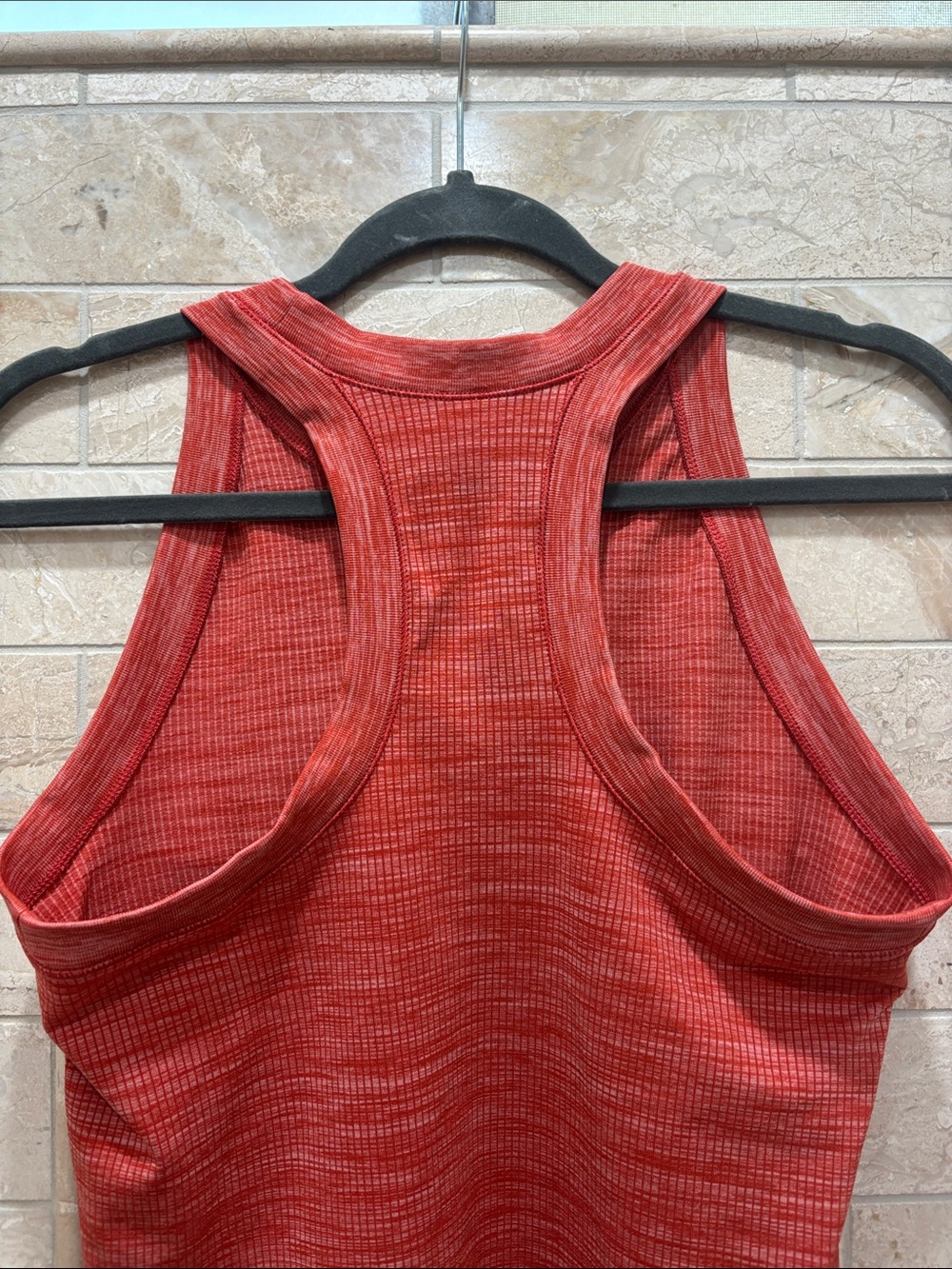 Athleta Red Ribbed High-Neck Racerback Tank - Picture 5 of 6